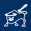 Bulls Baseball Club Bat Logo